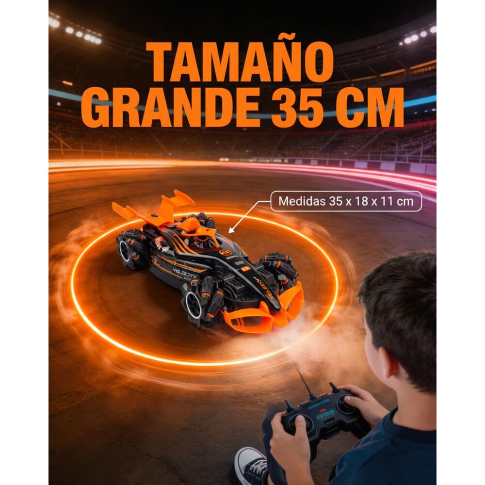 Auto F&oacute;rmula 1 Grande Control Remoto Giro 360 Humo Premium image number 2.0