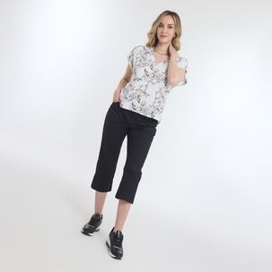 Blusa Full Print Manga Corta Cuello V Mujer Geeps