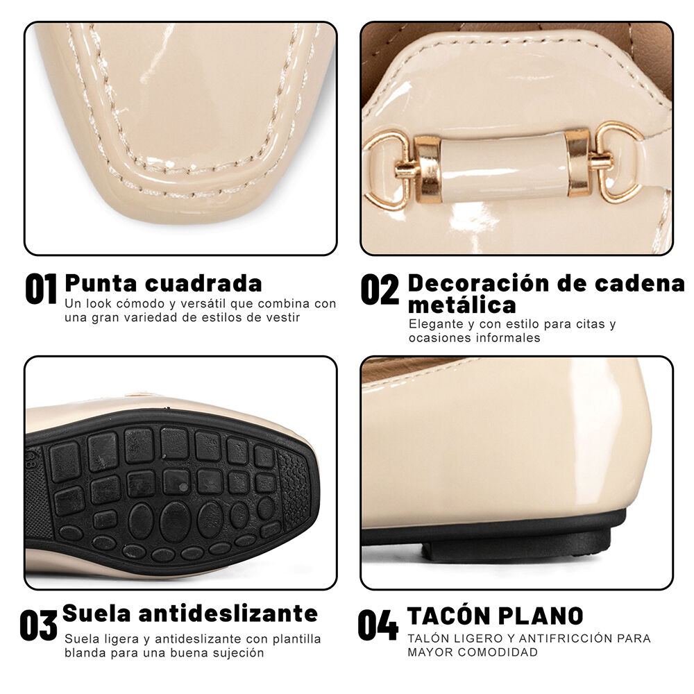 Mocasin Casual Mujer Vintage Charol Plano Weide You509 image number 8.0