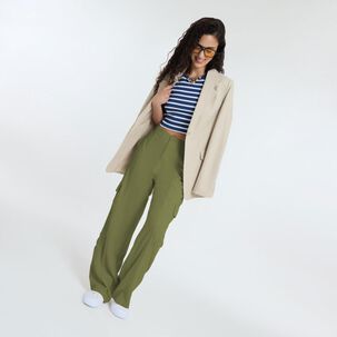 Pantalón Lino Tiro Medio Relax Mujer Freedom
