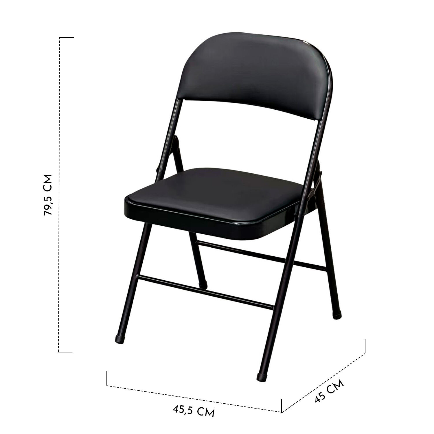 Silla Plegable Acolchada Negra Fold image number 7.0