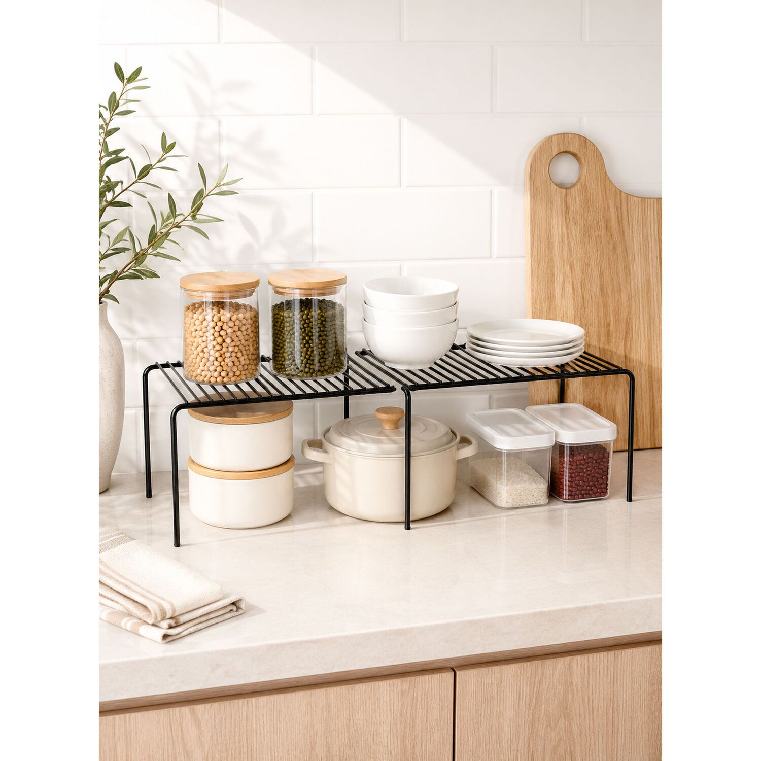 Repisa Extensible De Hierro Apilable Organizador Rack Cocina image number 8.0