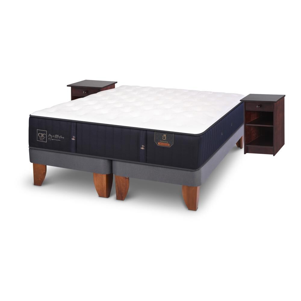 Cama Europea Cic Premium / 2 Plazas / Base Dividida + Velador image number 3.0