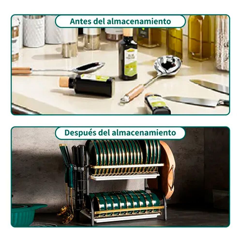 Estante Organizador Y Escurridor De Platos 2 Niveles image number 3.0