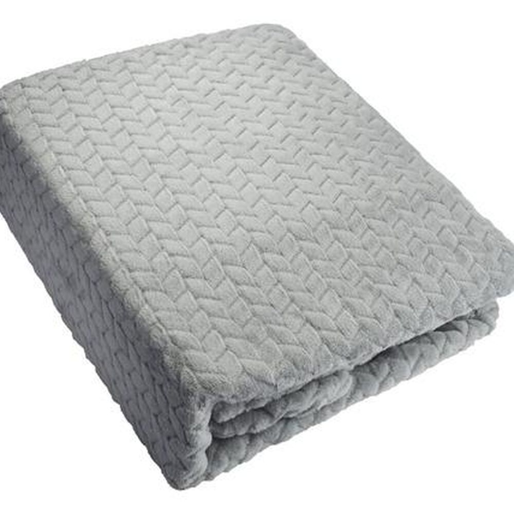 Frazada Andes Jacquard Flannel Gris 2 Plaza image number 2.0