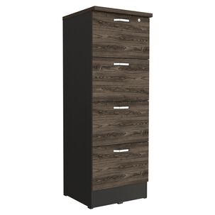 Cajonera 132,2x47x5x45 Cm Fm-005n Negro Y Caf&eacute; Oscuro