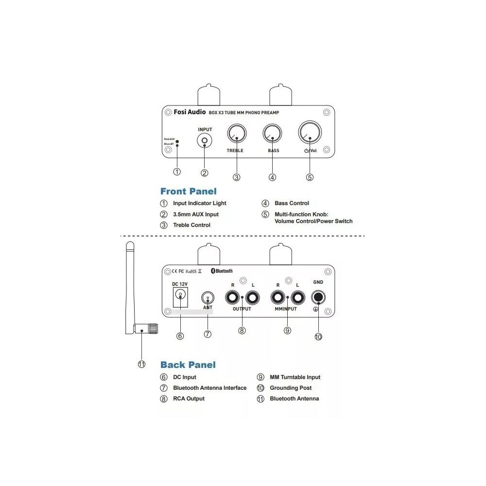 Preamplificador Bluetooth Para Tornamesas Fosi Audio Box X3 image number 5.0