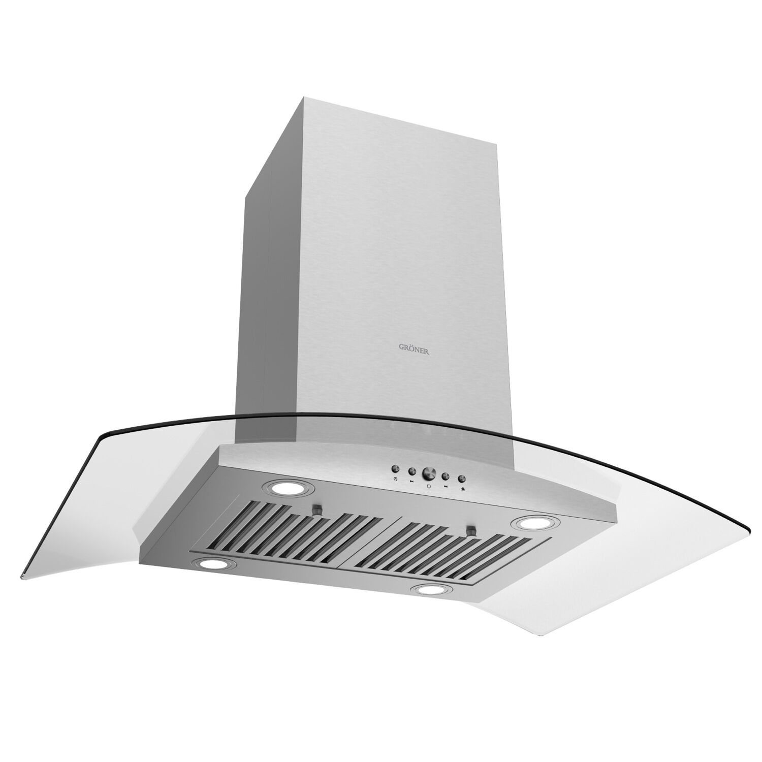 Campana Isla Gr&ouml;ner Inox Glass T90 image number 1.0