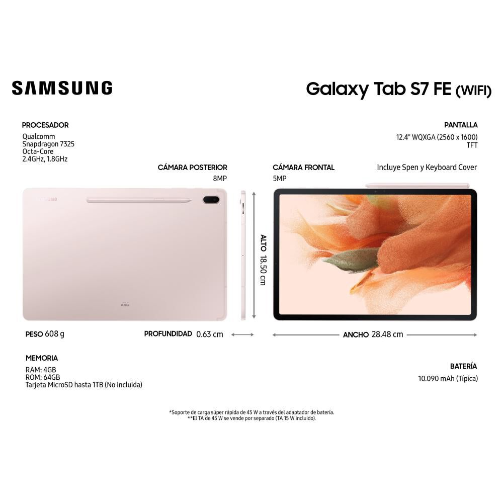 Tablet 12.4" Samsung Galaxy Tab S7 FE / 4 GB RAM /  64 GB image number 5.0