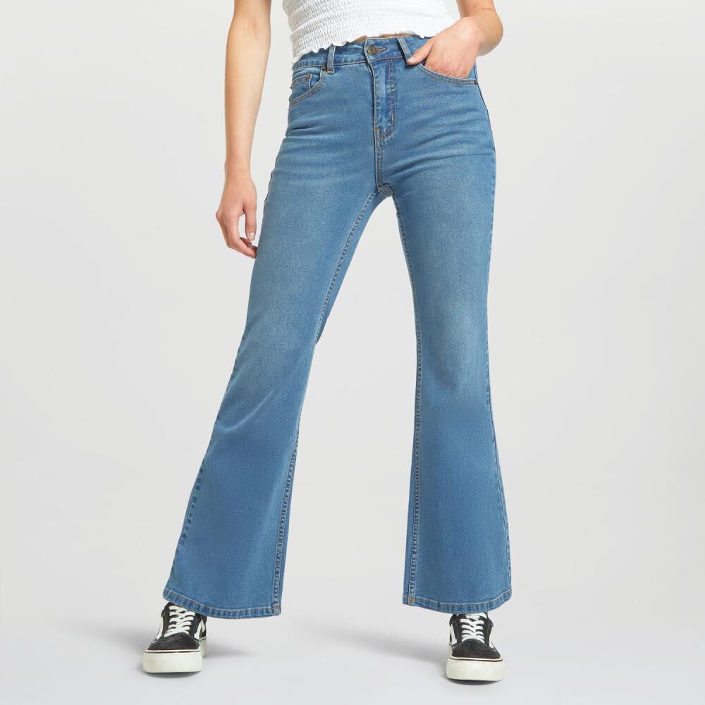 Jeans Tiro Alto Flare Mujer Freedom en Oferta | Hites.com