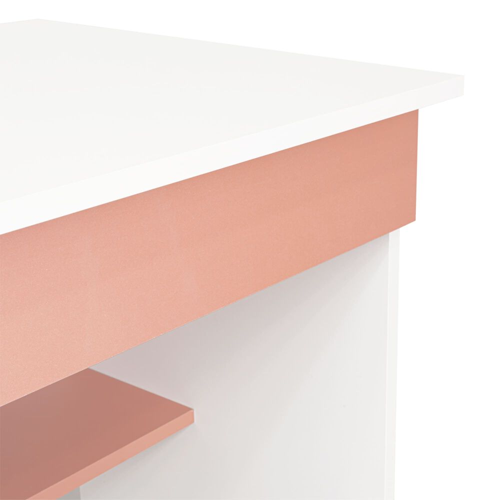 Escritorio Con 1 Cajon 73x80x49,8 Cm Blanco Y Salmon image number 6.0