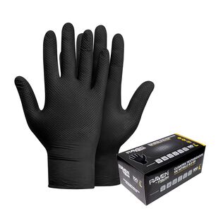 Guante Nitrilo Texturizado Negro 8gr Steelpro Raven 100uds