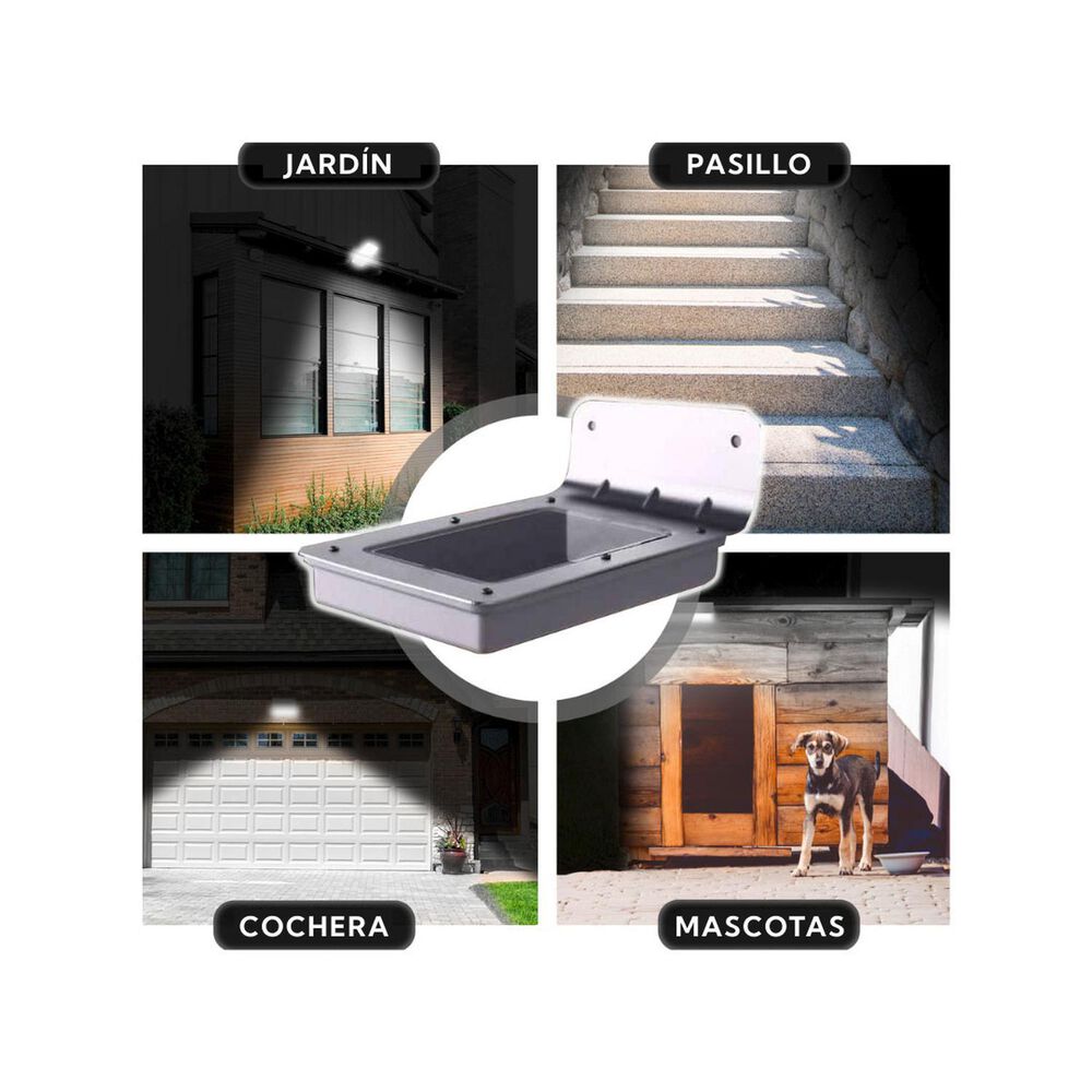 Pack 4 Aplique Luz Led Solar Con Sensor De Movimiento Contra Agua image number 2.0