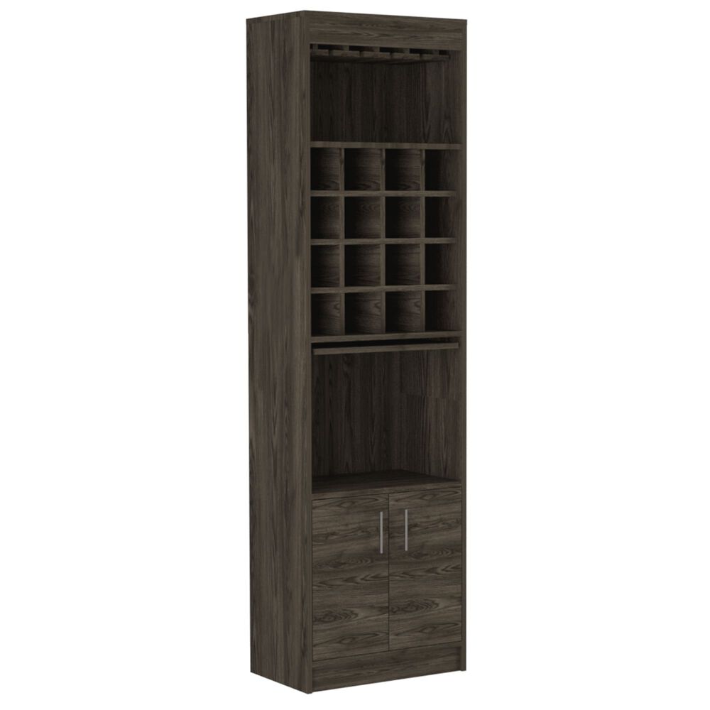 Bar Alto 2 Puertas 16 Botelleros Caf&eacute; Oscuro 180 Cm X 32 Cm X 51 Cm image number 0.0