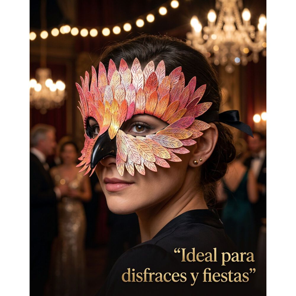 M&aacute;scara Pajaro Ave Plumas Carnaval Veneciano Para Disfraz image number 14.0