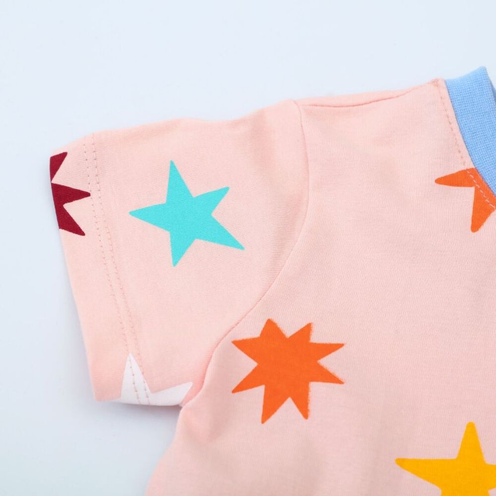 Vestido Manga Corta Ni&ntilde;a Estampado Naranja Pastel 2 A 7 A&ntilde;os image number 3.0