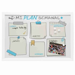 Pizarra Pl&aacute;stica Blanco 40x60 Teenager Blanco Vgo