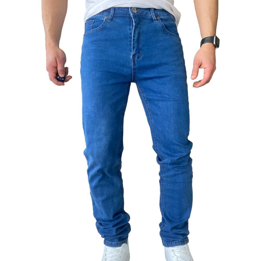 Jeans Hombre Elasticados Slim Fit Azul Medio image number 6.0
