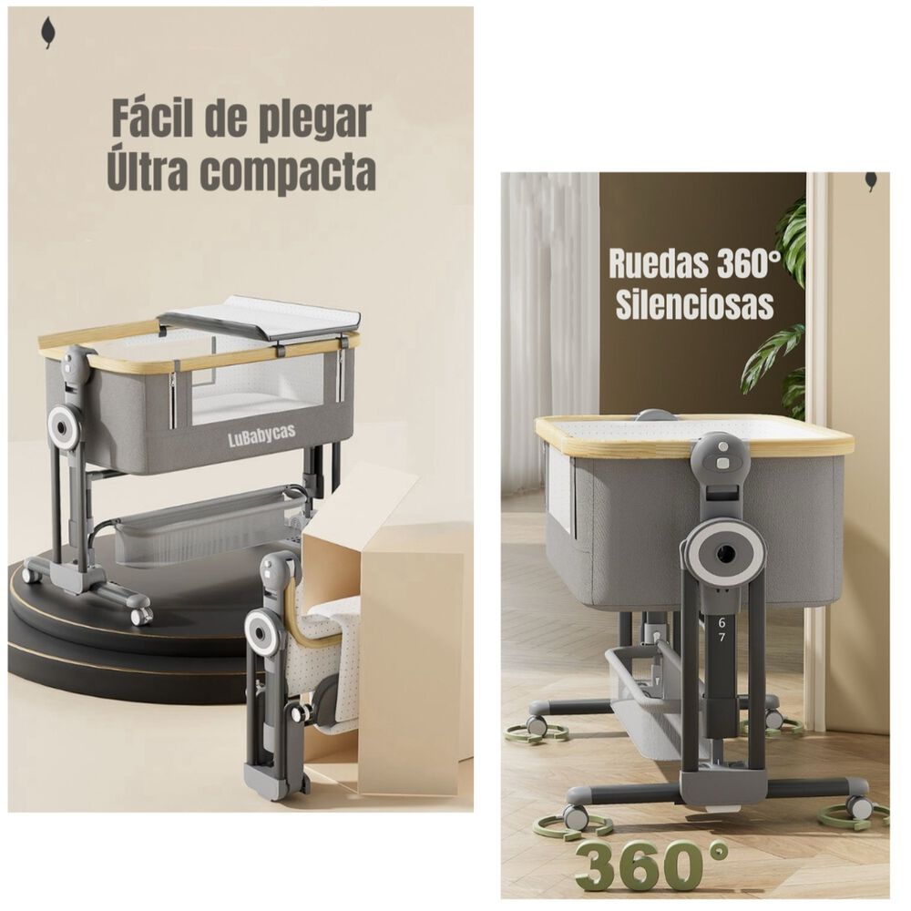 Cuna Colecho Con Mudador Colch&oacute;n Mosquitero Lubabycas Rosada image number 6.0