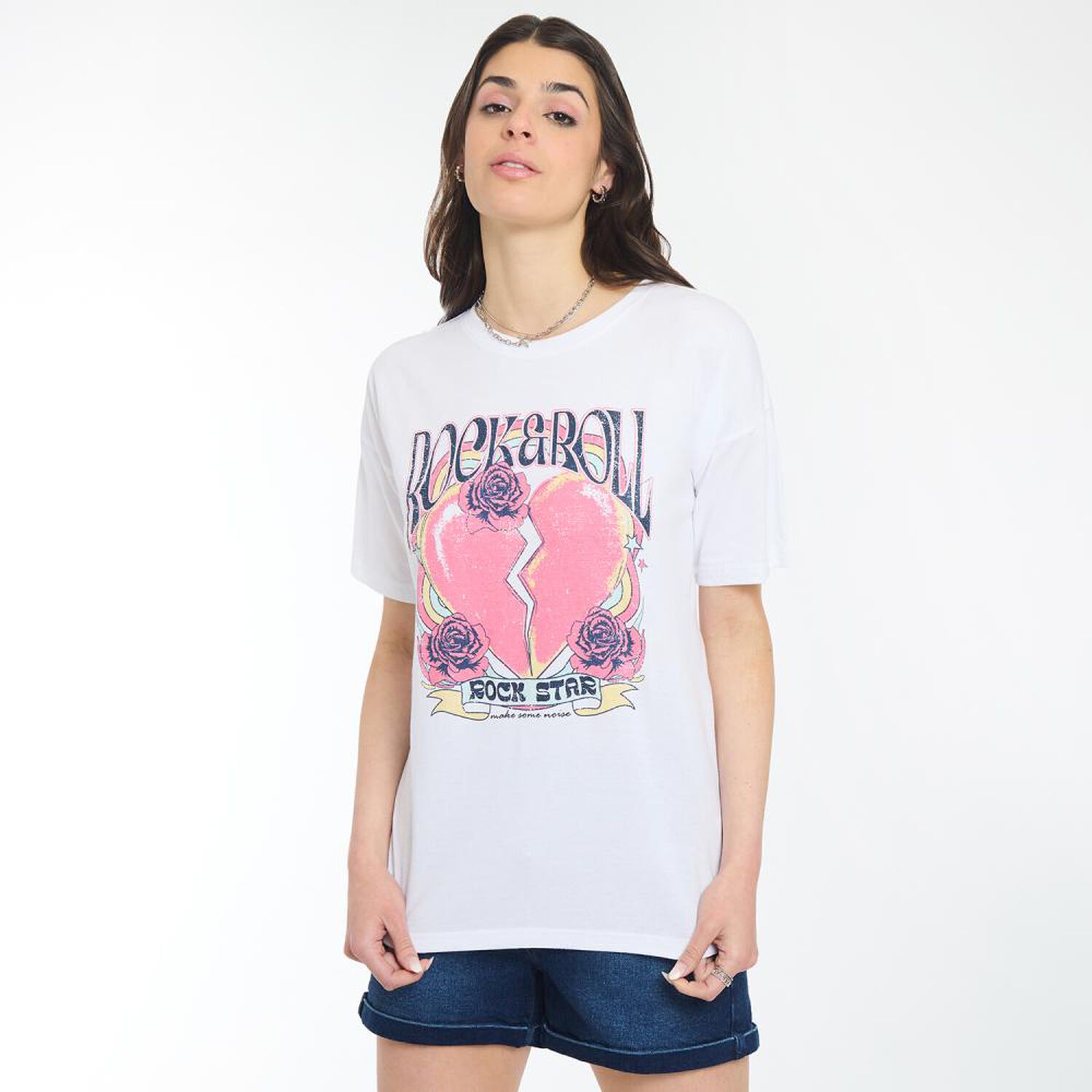 Polera Estampada Manga Corta Cuello Redondo Mujer Rolly Go image number 0.0