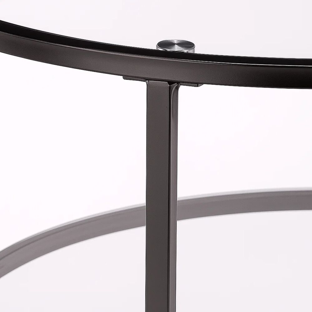 Mesa De Centro Orbe Con Vidrio Y Metal Negro image number 5.0