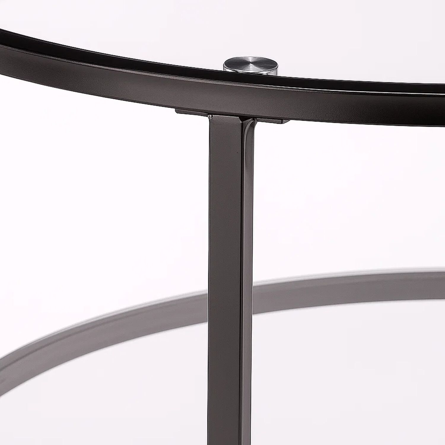Mesa De Centro Orbe Con Vidrio Y Metal Negro image number 5.0