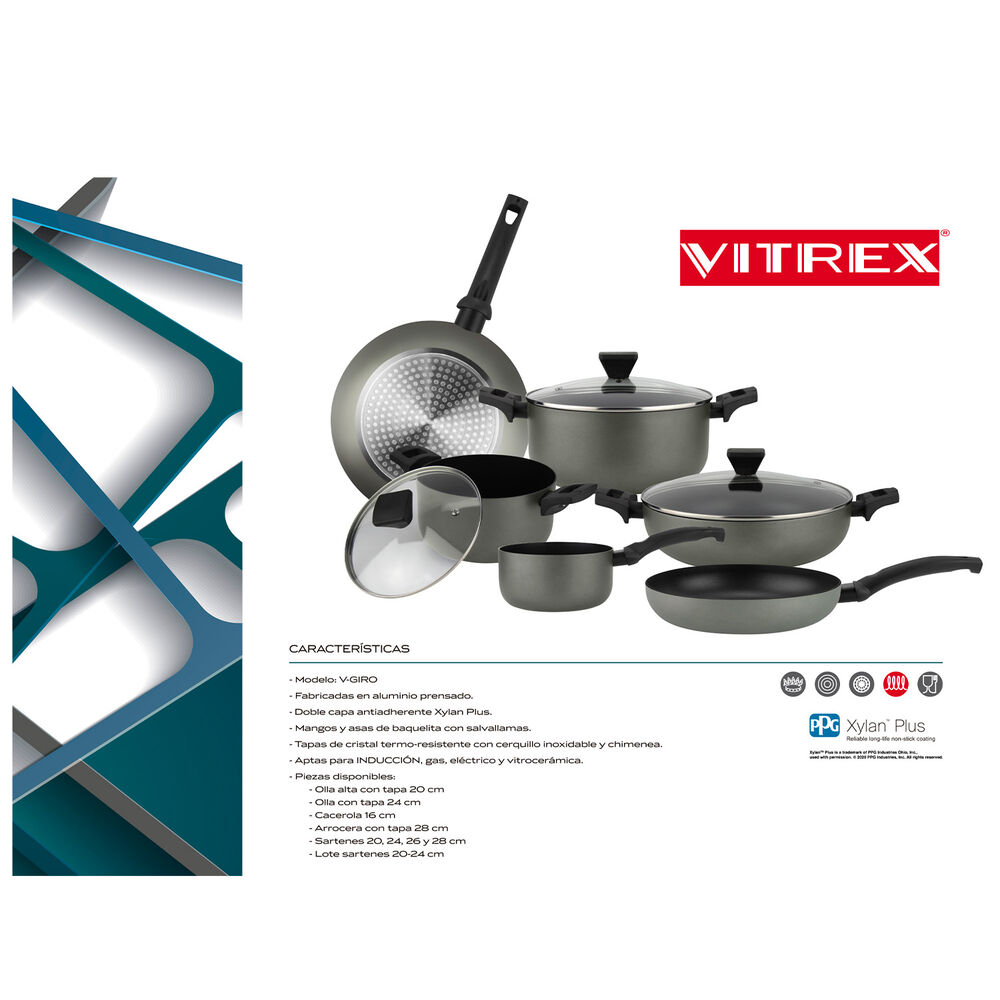 Olla De Aluminio Sin Tapa Vitrex Giro 16cm image number 4.0