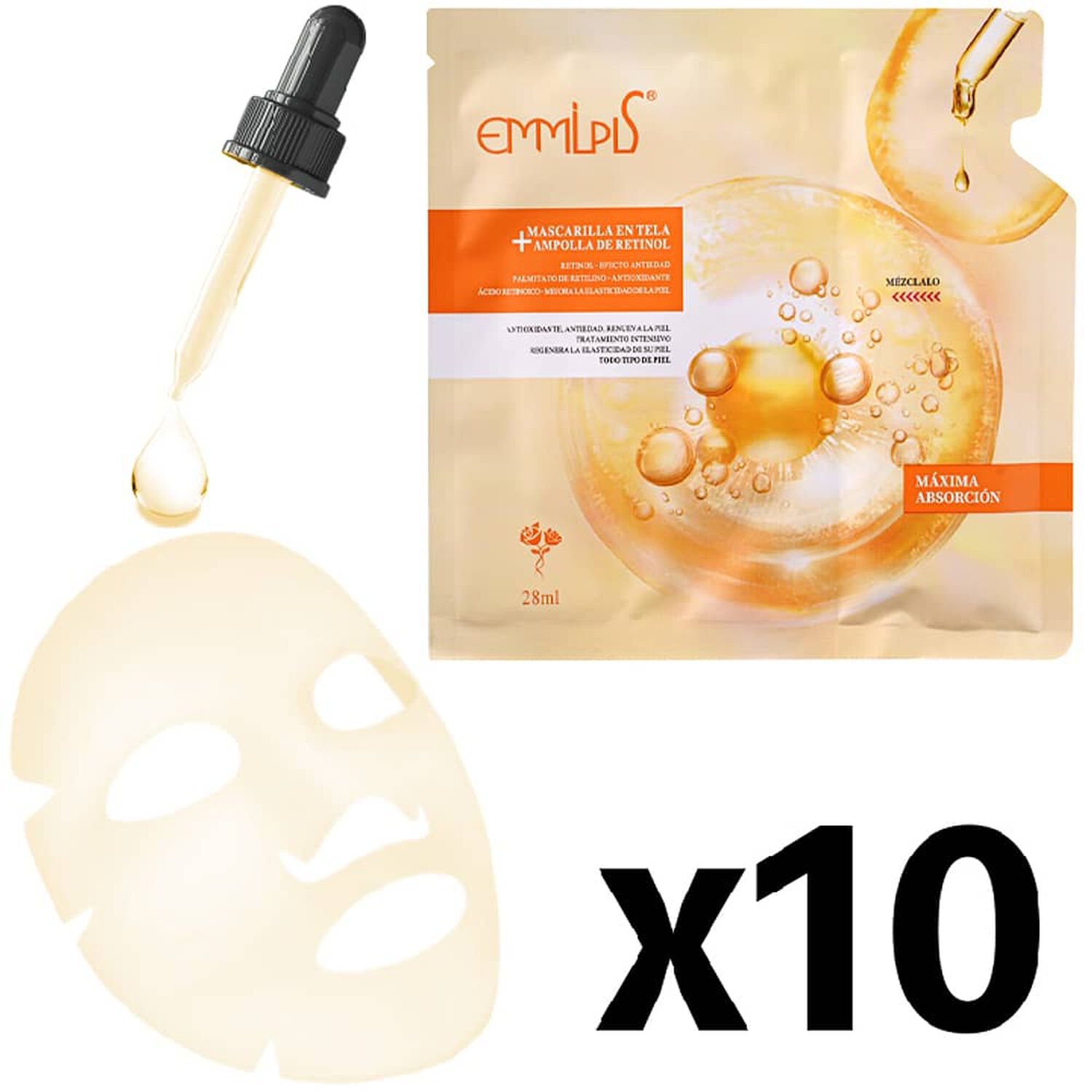 Mascarilla Con Serum Facial Retinol Antioxidante Puro Kit 10 Und image number 0.0