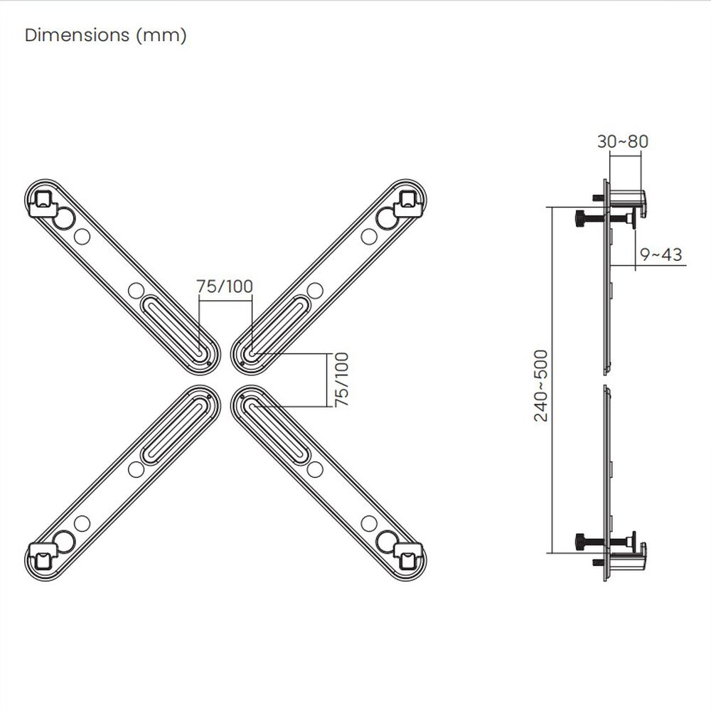 Adaptador Para Monitores Sin Perforaci&oacute;n Vesa 17" ~ 32" 10kg Sbrma11 Brasforma image number 5.0
