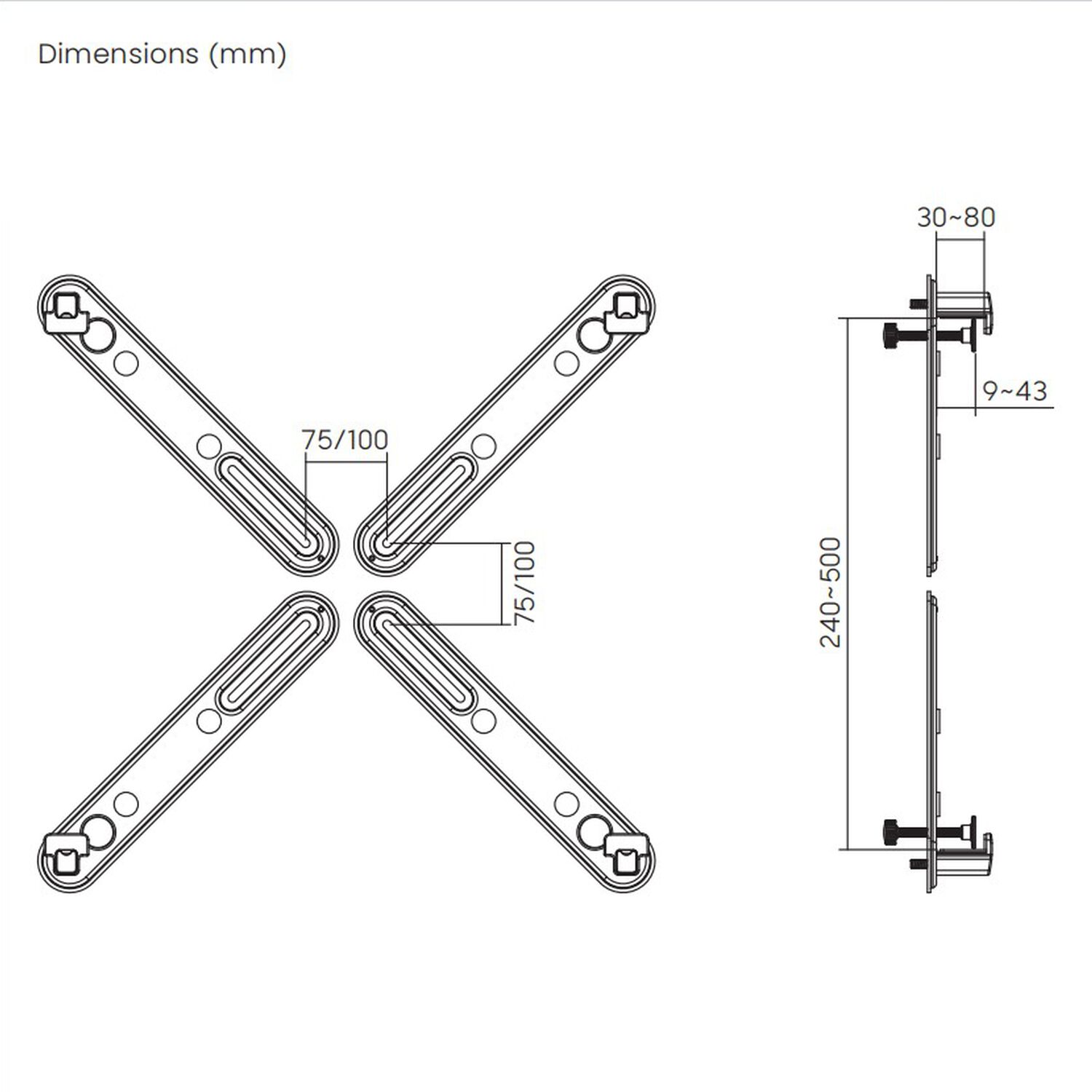 Adaptador Para Monitores Sin Perforaci&oacute;n Vesa 17" ~ 32" 10kg Sbrma11 Brasforma image number 5.0