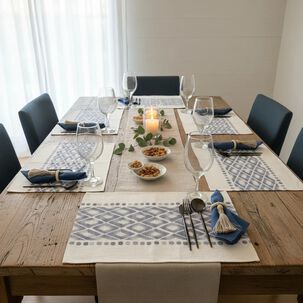 Set De 6 Individuales Tejidos - Dise&ntilde;o Diamante