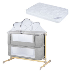 Cuna Colecho Aura Grey + Colch&oacute;n