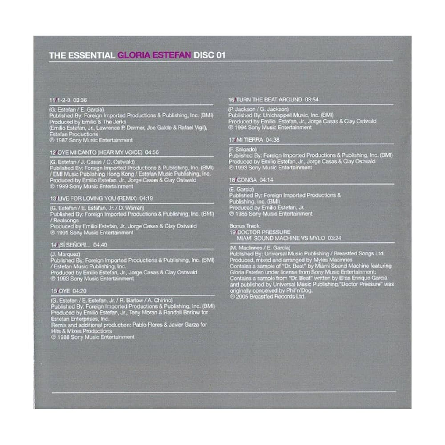 Gloria Estefan - Essential Gloria Estefan (2cd) | Cd image number 6.0