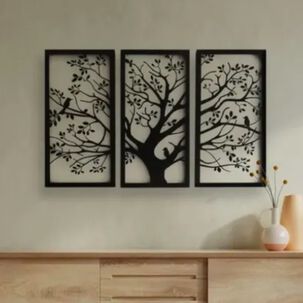 Cuadro Decorativo Tríptico Árbol De La Vida