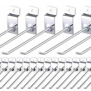 Pack 100 Ganchos Gancheras Panel Ranurado 15 Cm Exhibidor