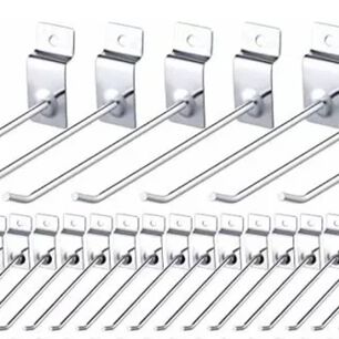 Pack 100 Ganchos Gancheras Panel Ranurado 15 Cm Exhibidor