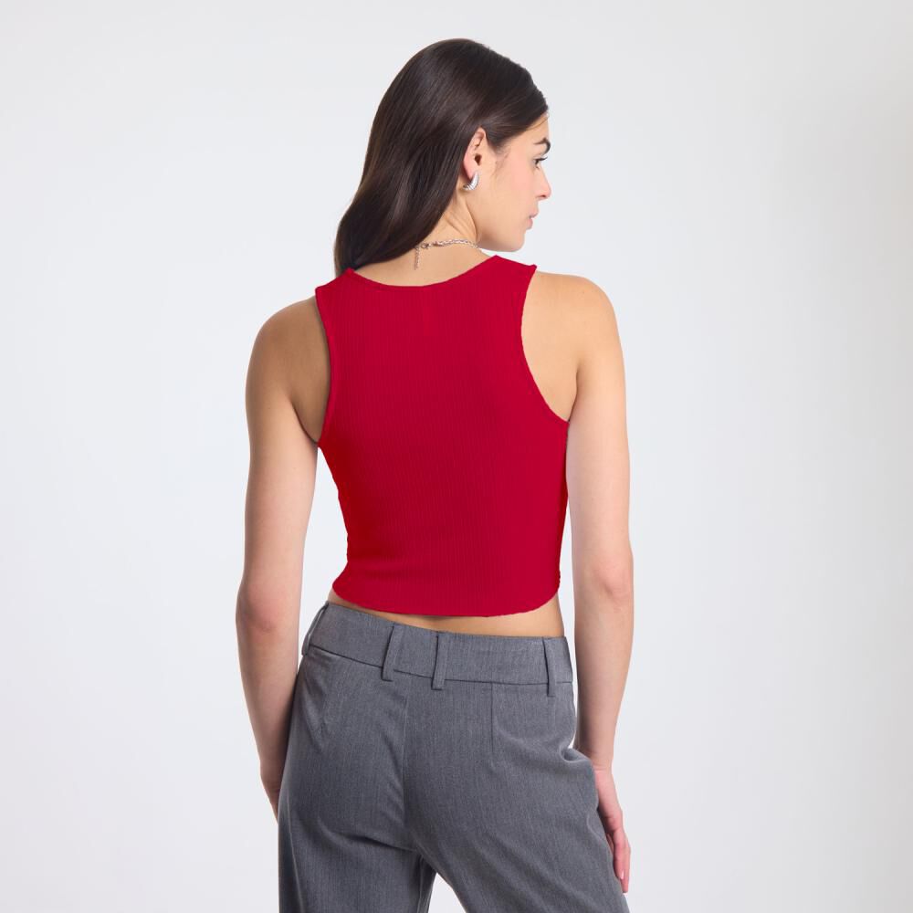 Polera Crop Rib Sin Mangas Cuello Redondo Mujer Rolly Go image number 1.0