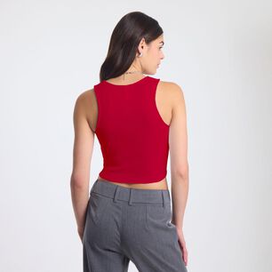 Polera Crop Rib Sin Mangas Cuello Redondo Mujer Rolly Go
