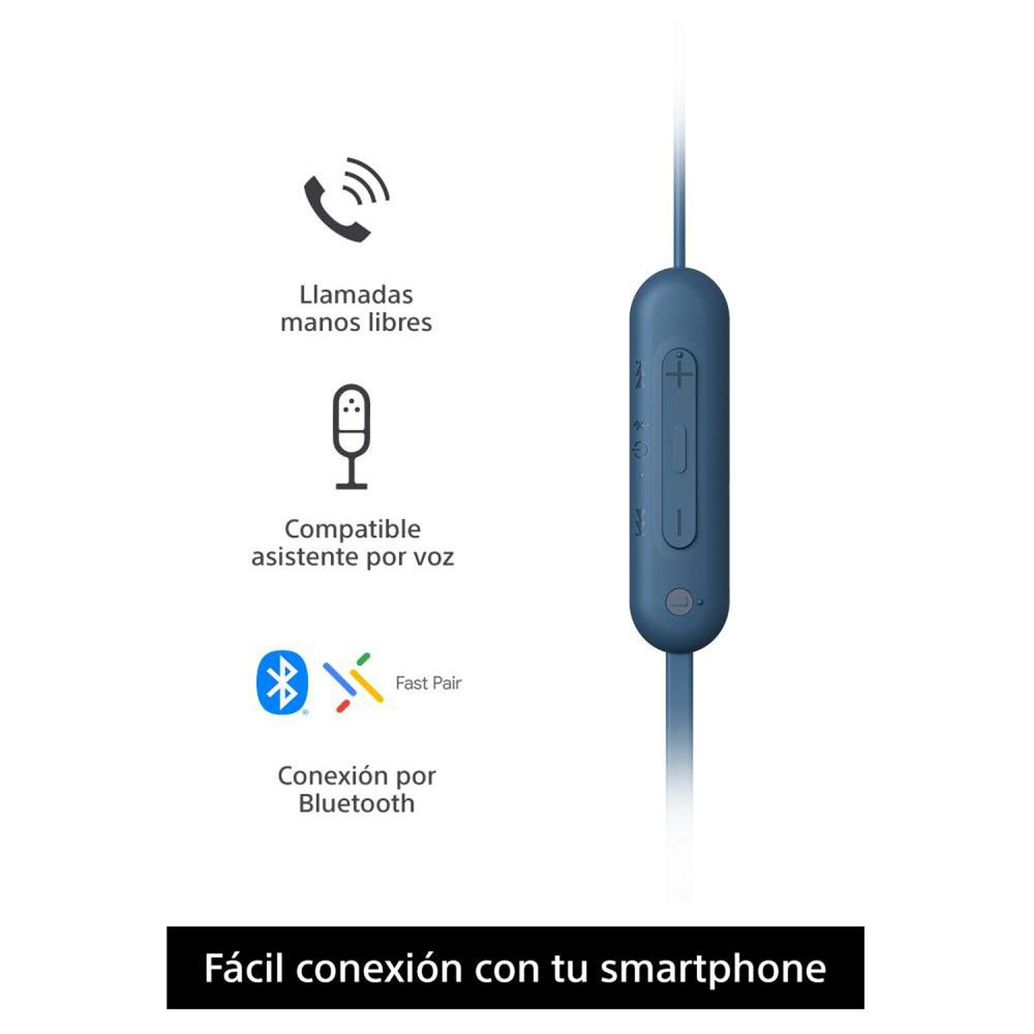 Aud&iacute;fonos Bluetooth Sony WI-C100/B image number 2.0