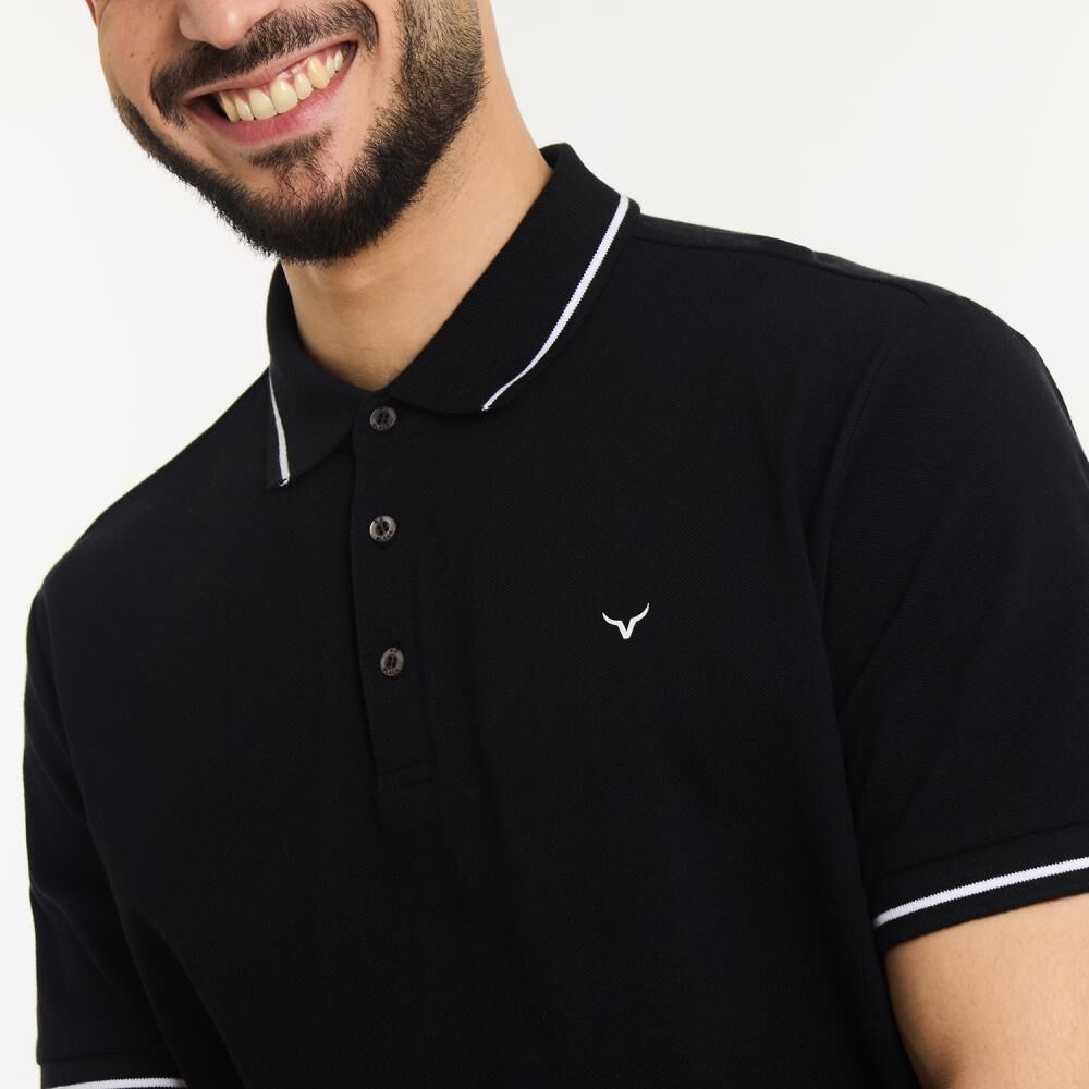 Polera Manga Corta Piqu&eacute; Hombre Az Black image number 4.0