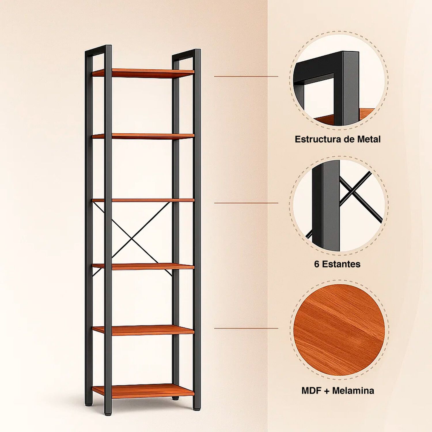 Estanter&iacute;a Industrial Blackline Con 6 Repisas 40x30x187.5 image number 4.0