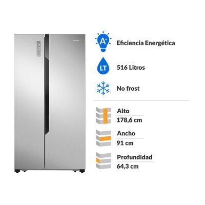 Refrigerador Side By Side Hisense RC-67WS / No Frost / 516 Litros / A+