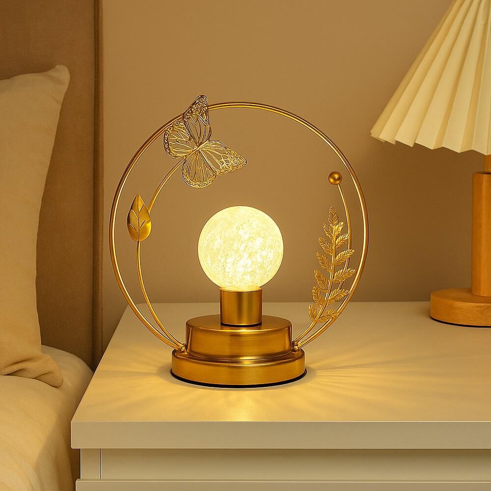 L&aacute;mpara Decorativa Mariposa Led Dorada Recargable image number 4.0