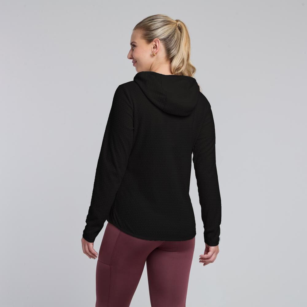 Poler&oacute;n Deportivo Liso Slim Cuello Alto Con Capucha Mujer Wetland image number 1.0