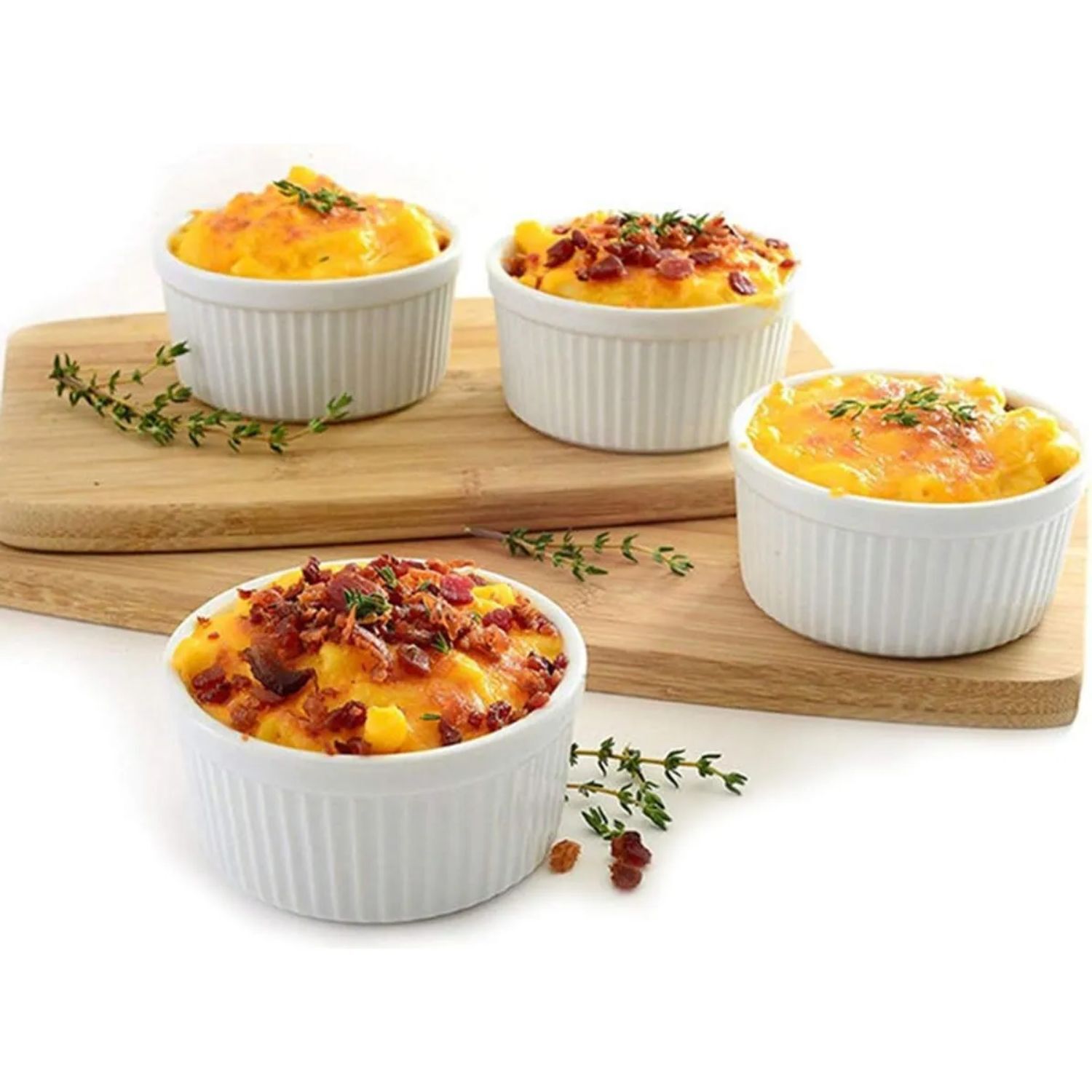 Set 3 Pocillos Ramekin Ceramica Blanco 8cm Cocina Horno image number 2.0