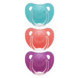 Pack De 3 Chupetes Evolution Celeste, Coral Y Morado