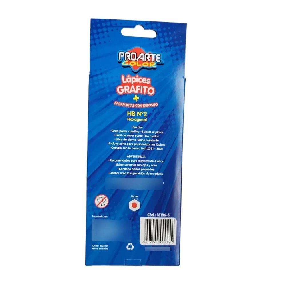 Pack X 4 Lápices Grafitos Hexagonal No. 2 12 Und + Sacapuntas Proarte image number 2.0