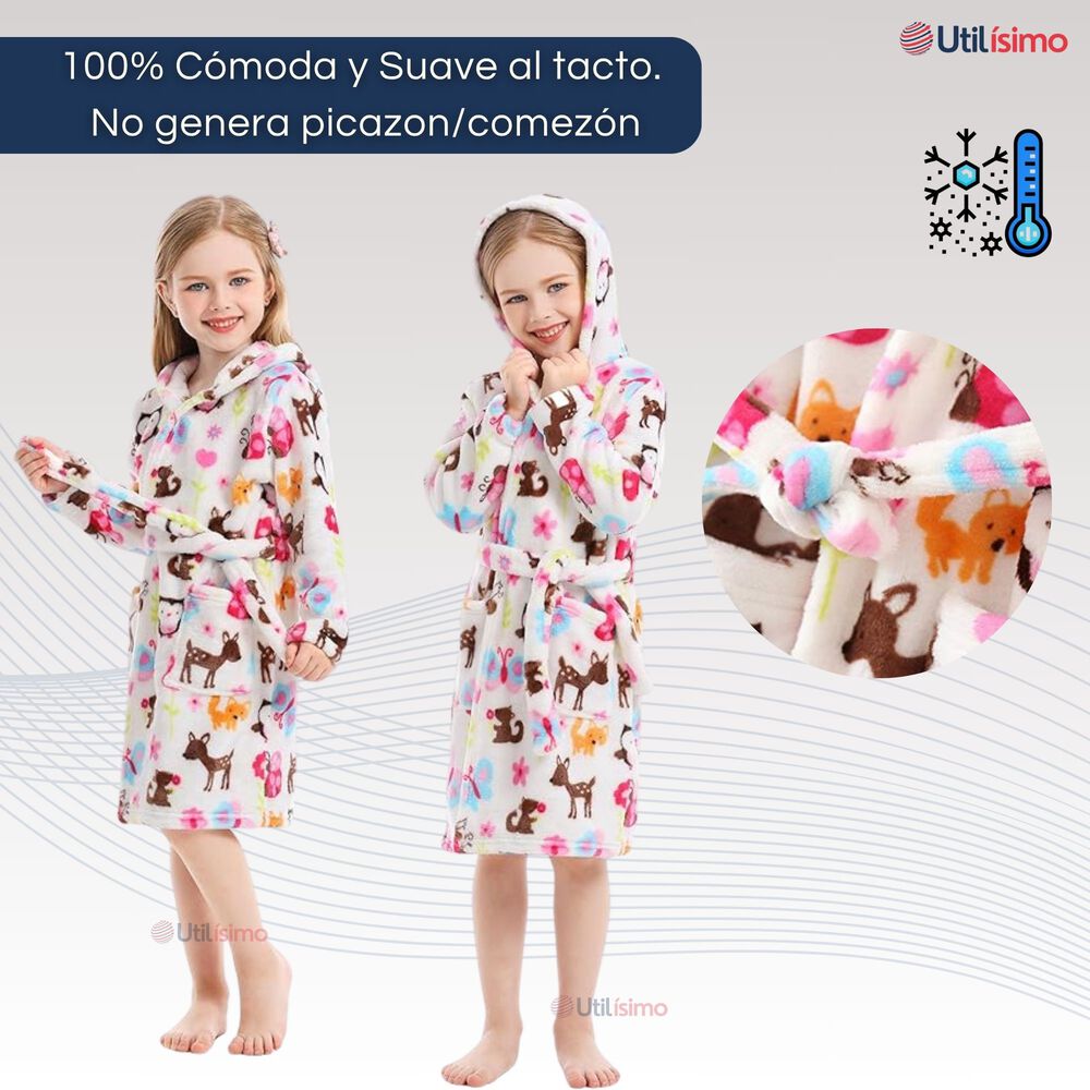 Bata De Ba&ntilde;o Cpn Capucha Y Bolsillos Ni&ntilde;o Y Ni&ntilde;a Polar image number 4.0