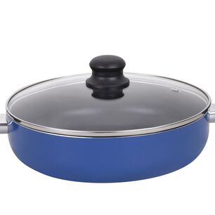 Olla Arrocera Cacerola Antiadherente 24cm Marca Dc Azul Acero