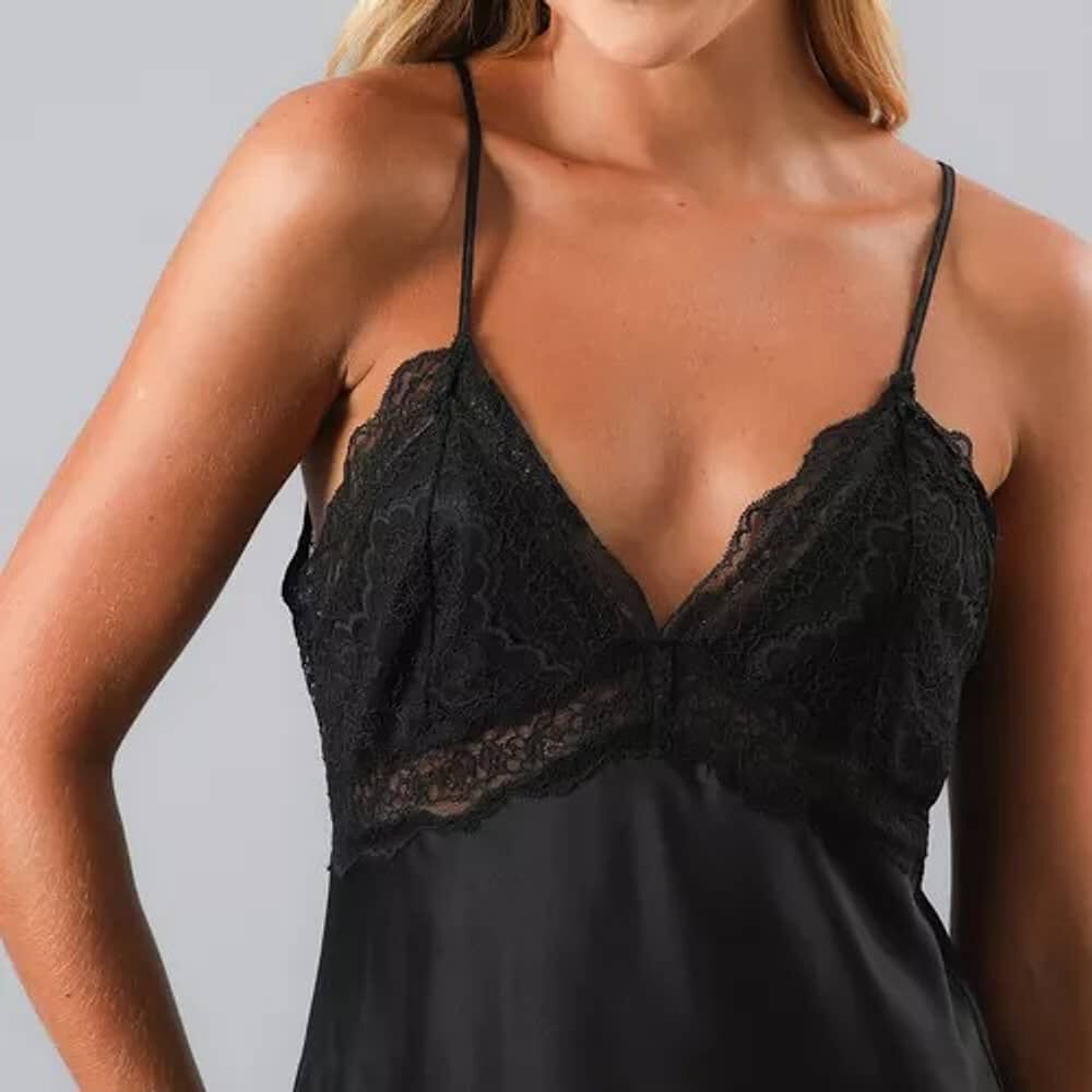 Camisola Encaje Y Satin Flores image number 2.0